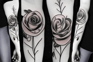 an transparent rose filled with sparkling stars tattoo idea