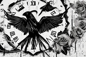 broken clock fading into ravens tattoo idea