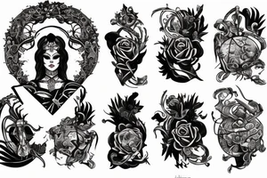 The empress holds a scale and a sword tattoo idea