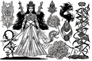 The empress holds a scale and a sword tattoo idea