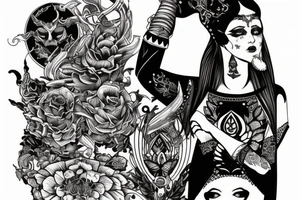The empress holds a scale and a sword tattoo idea