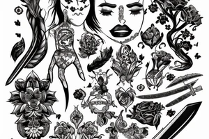 The empress holds a scale and a sword tattoo idea
