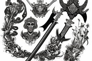 The empress holds  a sword tattoo idea