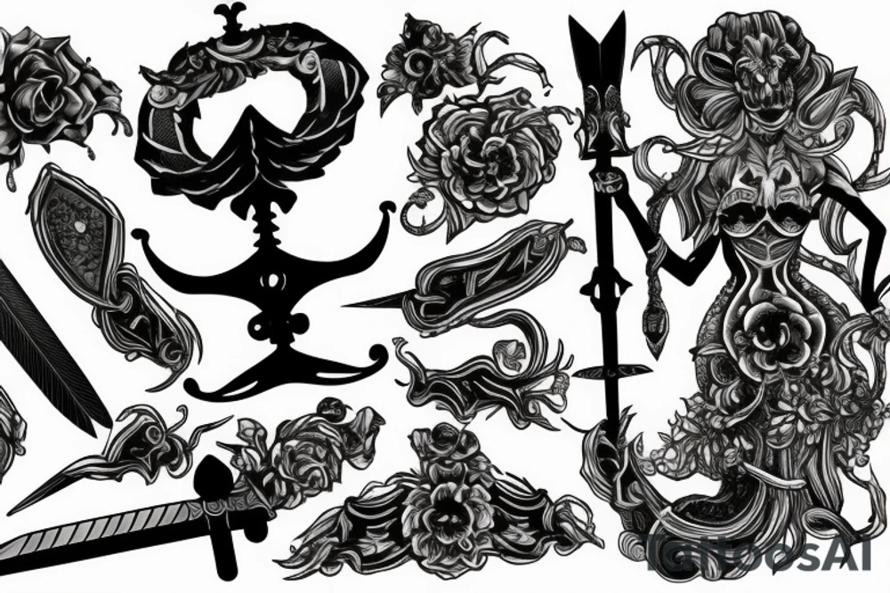 The empress holds  a sword tattoo idea