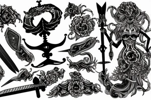The empress holds  a sword tattoo idea