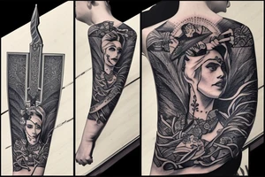 The empress holds  a sword tattoo idea
