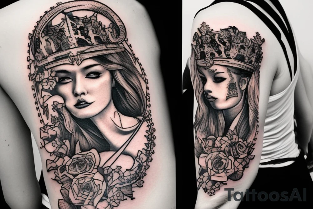 The empress holds  a sword tattoo idea