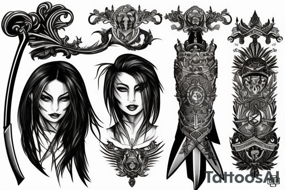 The empress holds  a sword tattoo idea