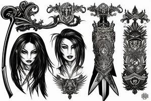 The empress holds  a sword tattoo idea