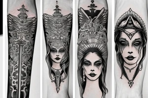 The empress holds  a sword tattoo idea