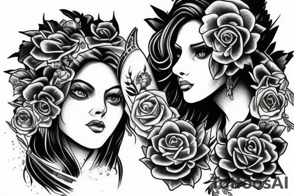 Empress and knight tattoo idea