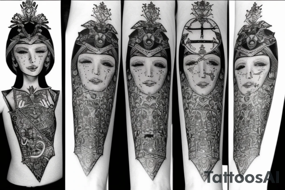 Empress and knight tattoo idea