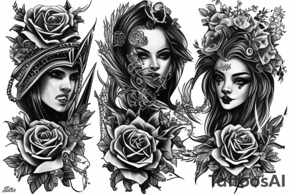 Empress and knight tattoo idea