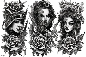 Empress and knight tattoo idea