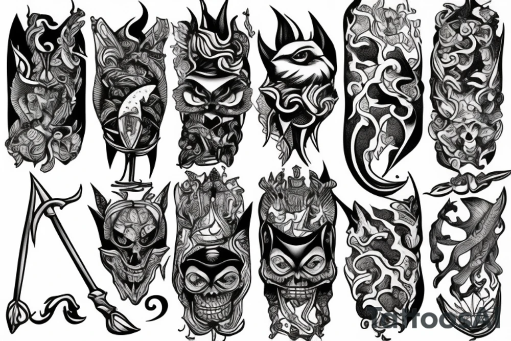 Witch, scales,
sword tattoo idea