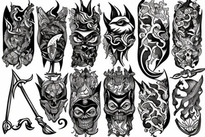 Witch, scales,
sword tattoo idea