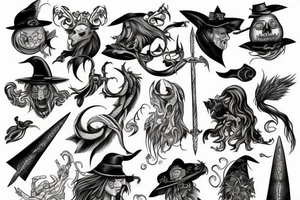 Witch, scales,
sword tattoo idea