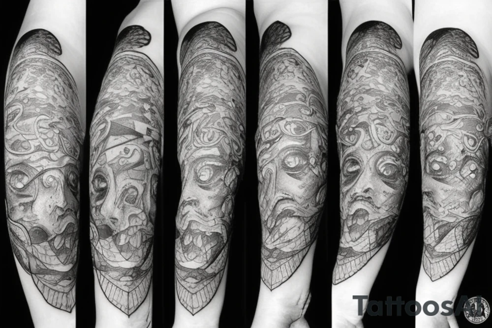 Witch, scales,
sword tattoo idea