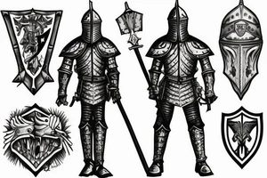 A knight standing ready to uphold his beliefs tattoo idea