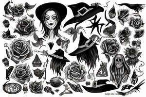 Witch full body tattoo idea
