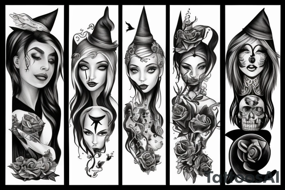 Witch full body tattoo idea
