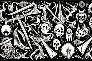 Witch with a sword tattoo idea
