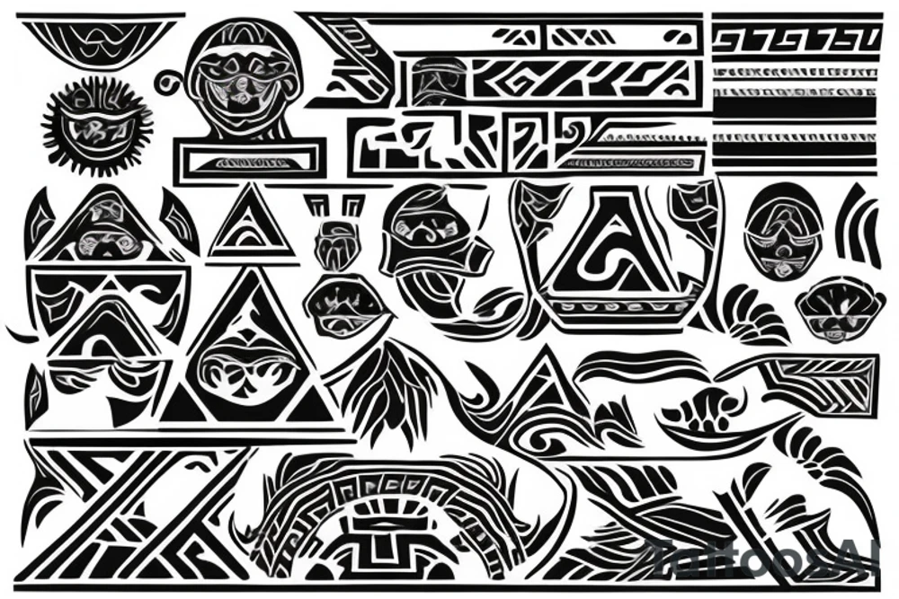Philippines tribal flag with sun tattoo idea