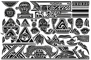 Philippines tribal flag with sun tattoo idea