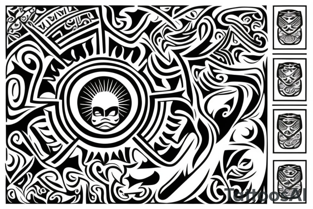Philippines tribal flag with sun tattoo idea