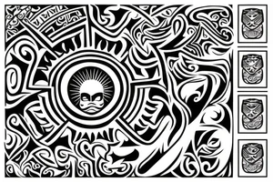 Philippines tribal flag with sun tattoo idea
