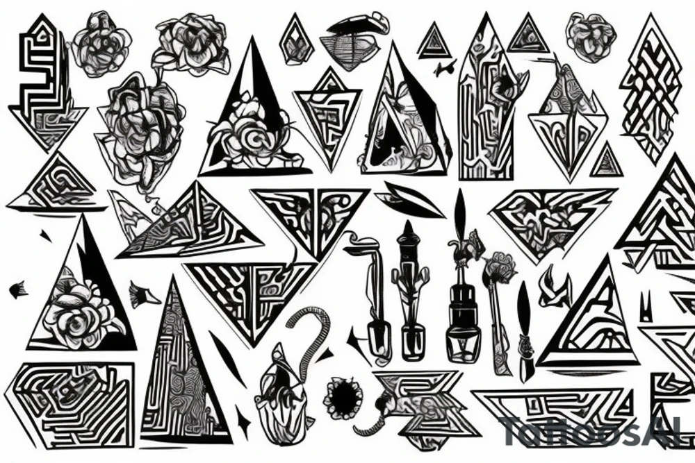 maze pyramid tattoo idea