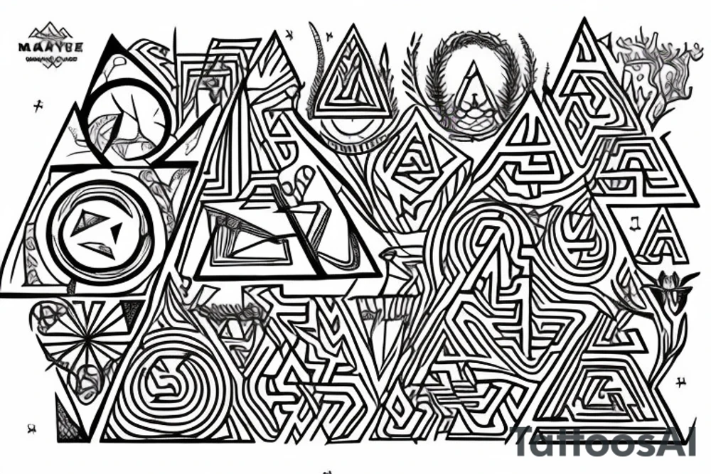 maze pyramid tattoo idea