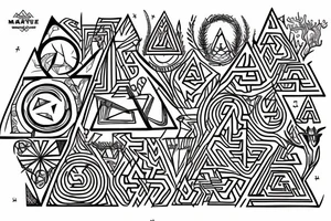 maze pyramid tattoo idea
