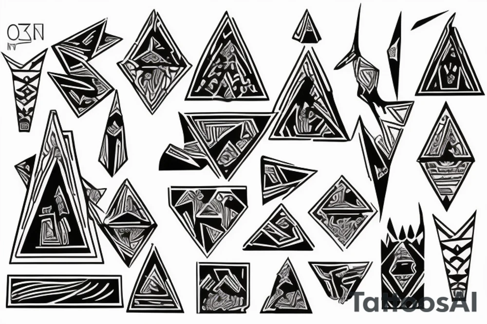 broaken maze pyramid tattoo idea