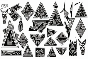 broaken maze pyramid tattoo idea