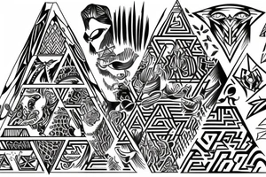 broaken maze pyramid tattoo idea
