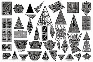 broaken maze pyramid tattoo idea