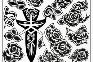 Black cross on back tattoo idea