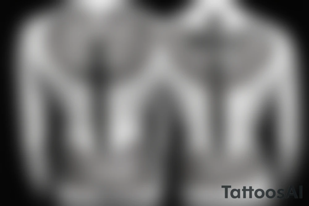 Black simple cross on back tattoo idea