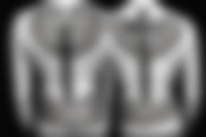 Black simple cross on back tattoo idea