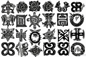 Black simple cross in the middle of back tattoo idea