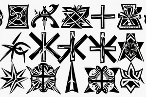 Black simple cross in the middle of back tattoo idea
