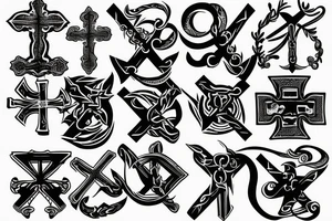 Black cross in the middle of back tattoo idea