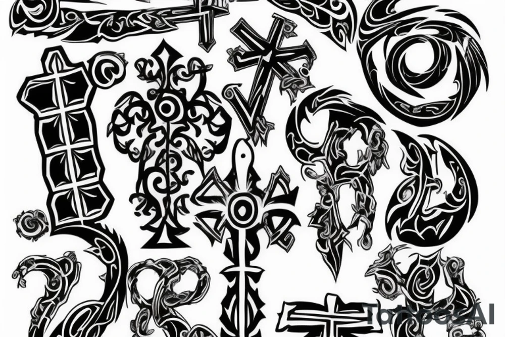Black cross in the middle of back tattoo idea Black cross in the middle of back tattoo idea
