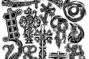 Black cross in the middle of back tattoo idea