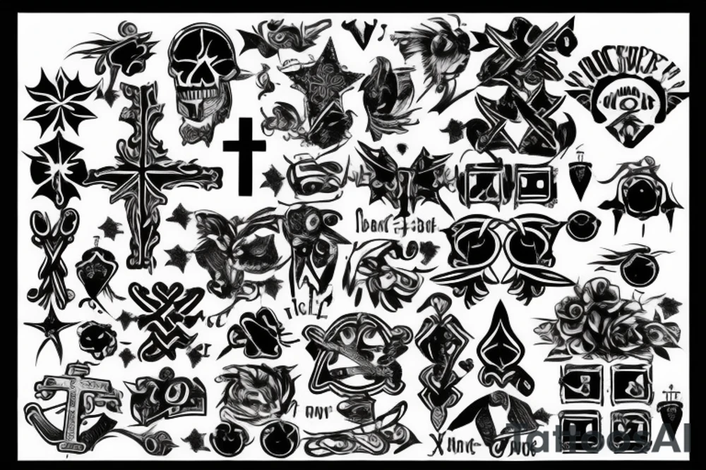Black cross on back tattoo idea
