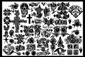 Black cross on back tattoo idea