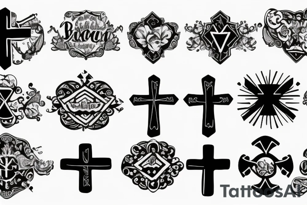 Big cross on back tattoo idea