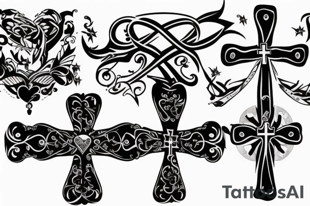 Big cross on back tattoo idea