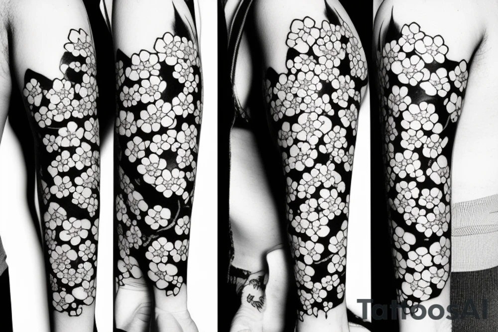 Japanese cherry blossoms on arm tattoo idea